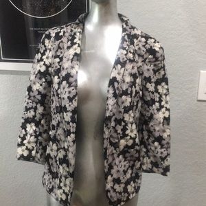 Gray and black floral blazer